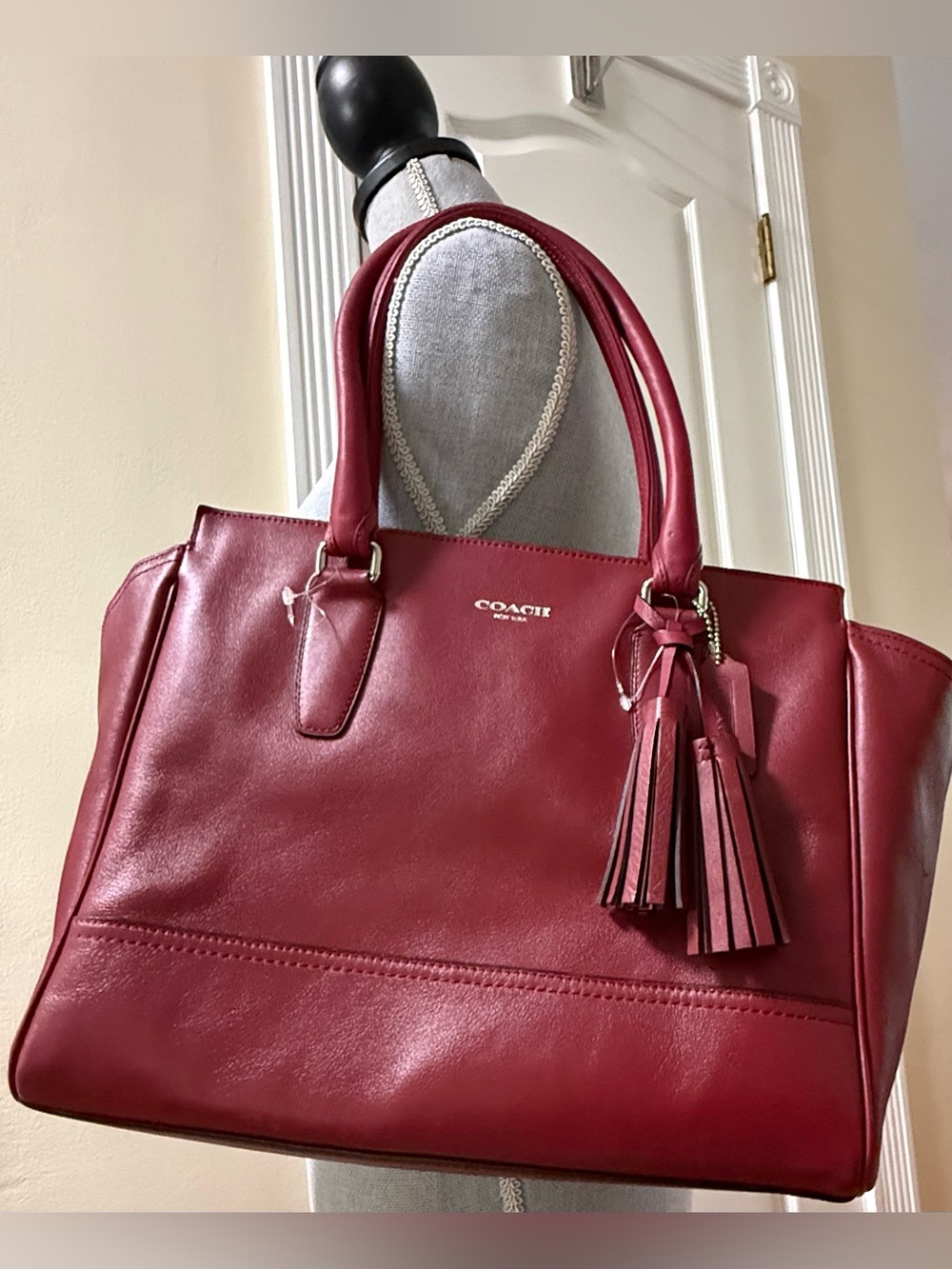 Coach Legacy 19890 Leather Tote Bag with Tassel